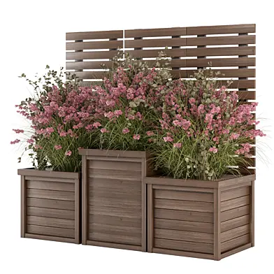 Outdoor Plants Wooden Base_Set 3637