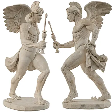 Ancient Old Greek Soldier Sculpture