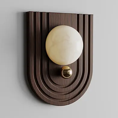 Trento Walnut Carved Sconce corona