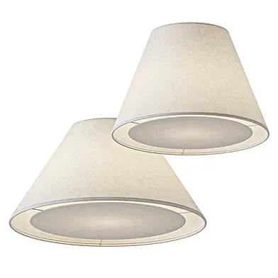 White Tapered Linen Kids Flush Mount Ceiling Light Fixture