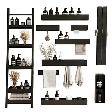 Bathroom Accessories With Decor and pampas dry plant Set 11