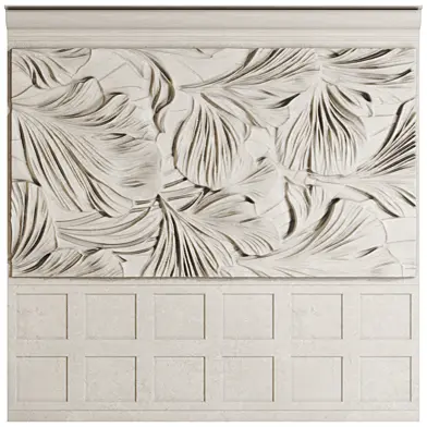 Wall panel with tropical leaves 013