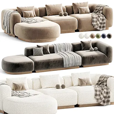 Natalie boucle sheepskin modular sofa 0.2