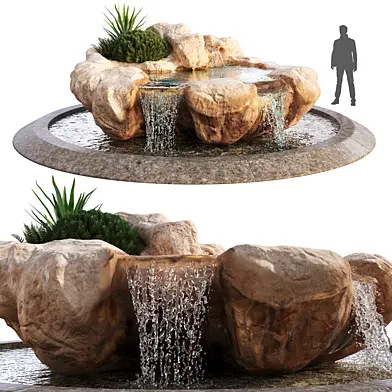 Rocky Pond with Waterfalls