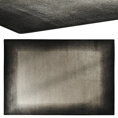 Border Bamboo & Wool Charcoal Rug