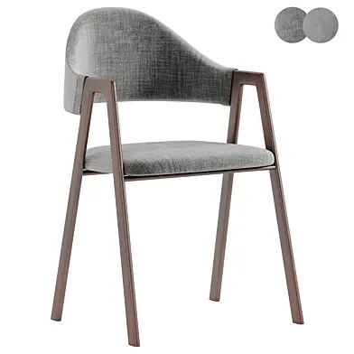 Gray Linen Upholstered Dining Chair