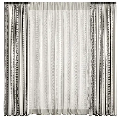 Curtains and tulle with a pattern boho