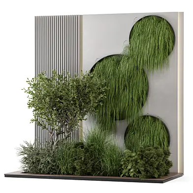 Hanging Wall Vertical Garden On Concrete Base_Set 3764