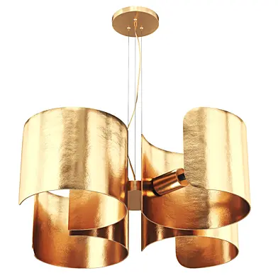 Galm Gold Chandelier 4-Light Drum Pendant Light
