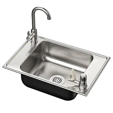 Встраиваемая раковина с вандалоустойчивым смесителем / барботером Elkay CDKR2517VRC LKD208513LC LKSS1141A