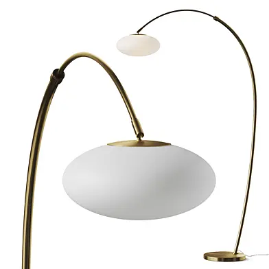 Crate and Barrel Moon Brass Arc Floor Lamp