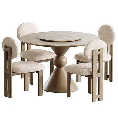 Bauhaus Dining Chair and  Cream Dining Table