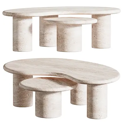 Travertine Puddle Coffee Tables