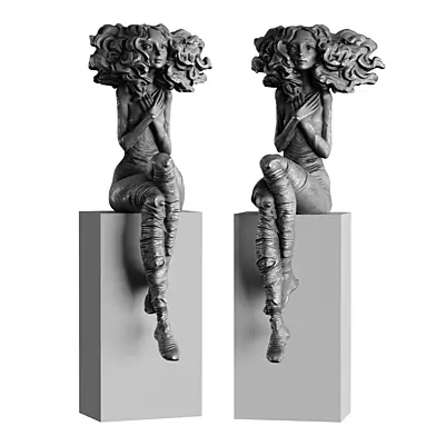 Sitting Girl Sculpture by Valerie Hadida