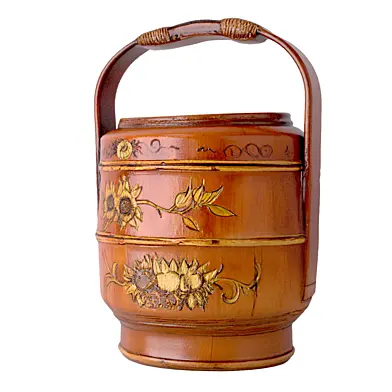 Antique Chinese Round Wedding Basket