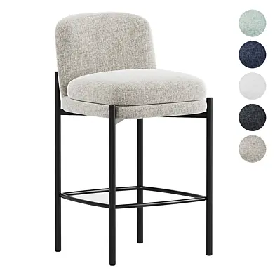 Brixen Upholstered Counter Stool with Metal Frame