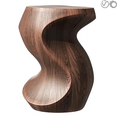 Hand-Carved Walnut Wood Pumpkin Stool