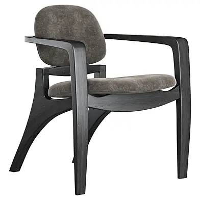 Sculptural Ebonized Oak Lounge Chair