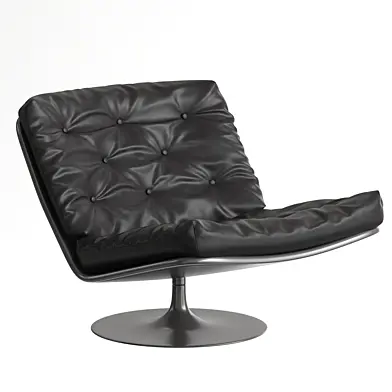 Space Age Leather Swivel Armchair