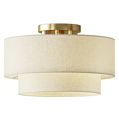 Antique Gold Leaf Semi Flush Mount Ceiling Light