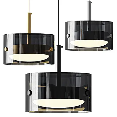 WOMO Black Glass Drum Pendant Light