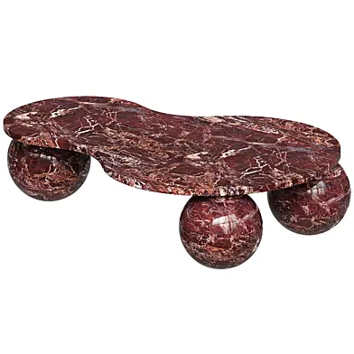 Red Marble Coffee Table