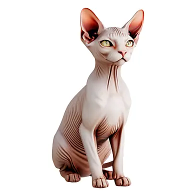 Realistic Sphynx Cat Statue