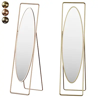 Oval Geometric Floor Mirror by Mercer41