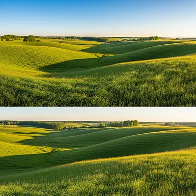 Wide Panoramic View of a Verdant Landscape