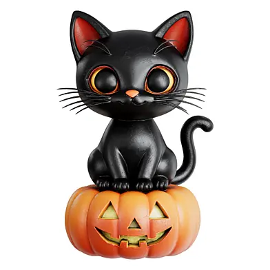 Halloween Black Cat Figurine