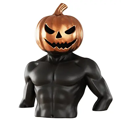 Mannequin torso with pumpkin head