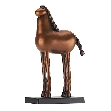 Tavros – Stylized Bronze Horse with Twisted Mane and Tail