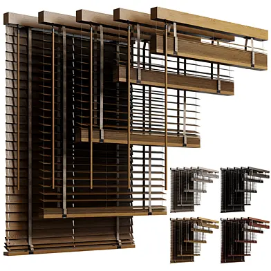 Wooden Blinds - Venetian blinds set 002