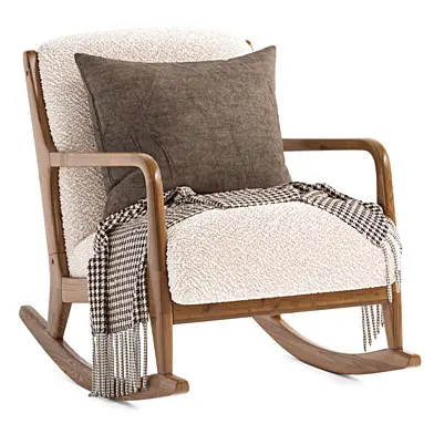 Modern Wooden Fabric Rocking Chair