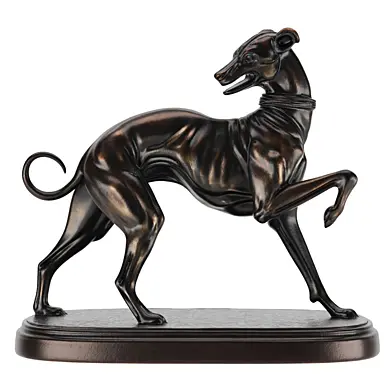 Alert Stance – Bronze Dog Figurine