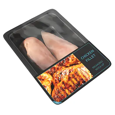 Chicken fillet raw in packaging