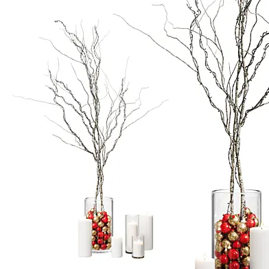 Christmas tree / Новогодние ветки с фонариками02