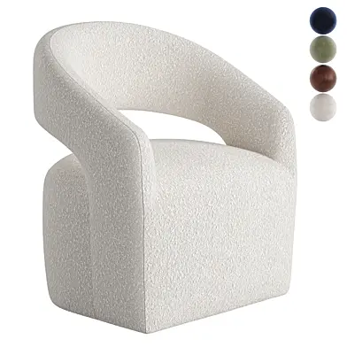 Barrow Rolling Dining Chair White Mist
