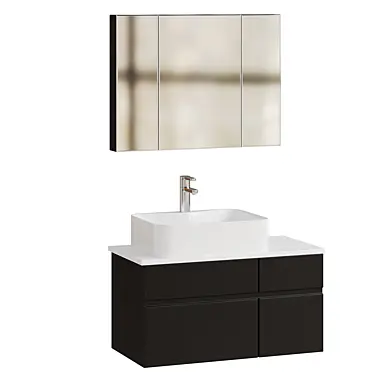 Modern Floating Faux Marble Bathroom Vanity