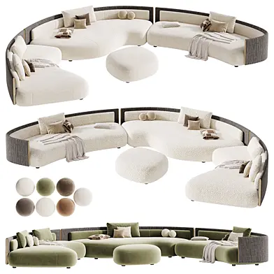 Bezier corner modular Cord Outdoor Sofa by Minotti 4