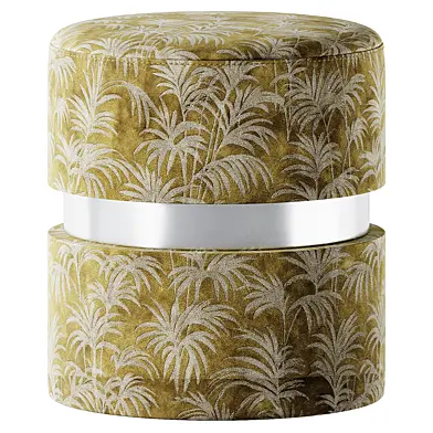 Tara Floral Green Pouf