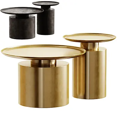 Copenhagen Pillar Brass Coffee Table