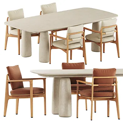 Magnolia chairs and Monolith table by Poliform