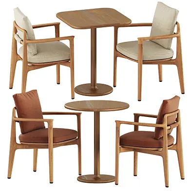 Magnolia chairs by Poliform and Solo table by Mattiazzi