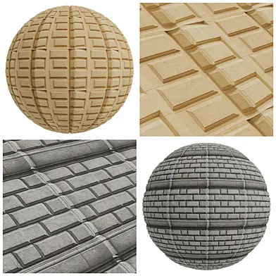 FB1174 Brick & Tile Texture Pack – PBR Surfaces | PBR | 2mat | 4K