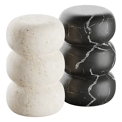 Tubby Nero Marquina Stone Side Table