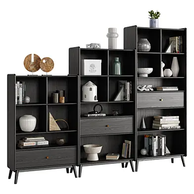 Litfad Midnight Black Bookshelves