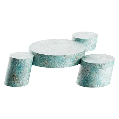 Pave copper coffee table
