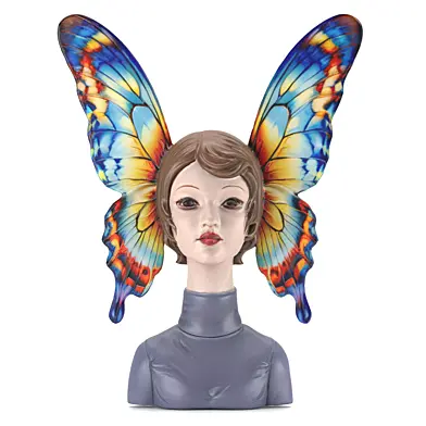 Butterfly Woman Bust Sculpture