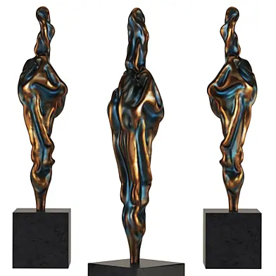 Morph — abstract sculpture with bronze-gold-blue finish
